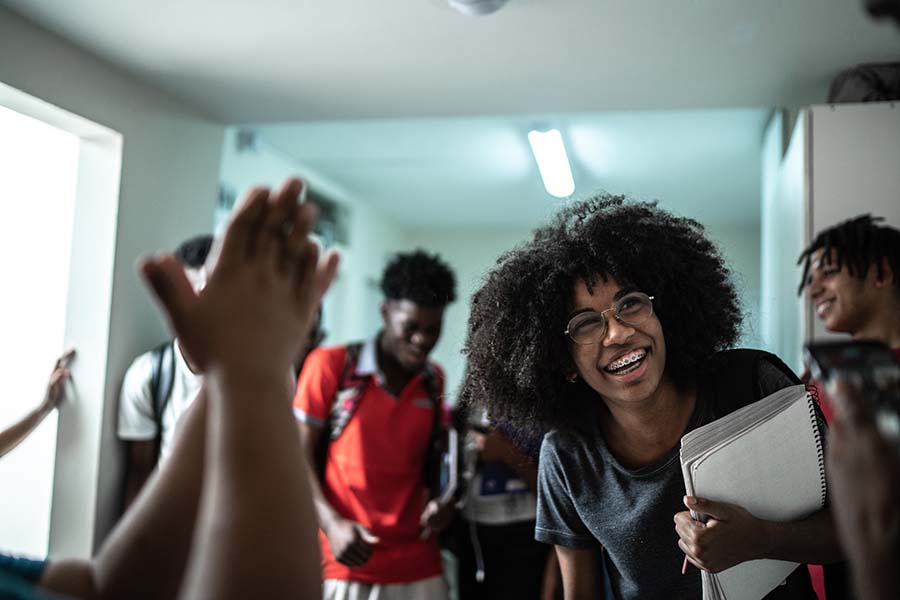 black students laughing