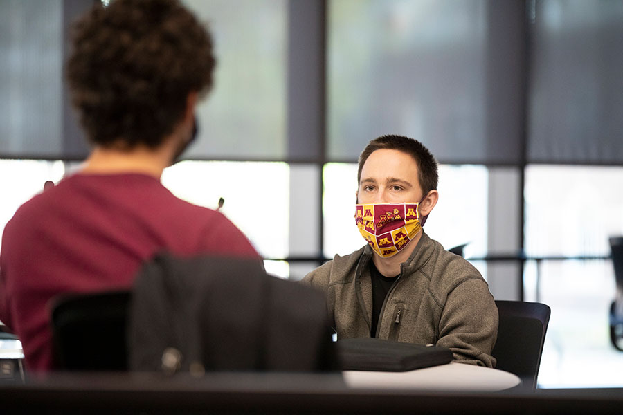 student in mask