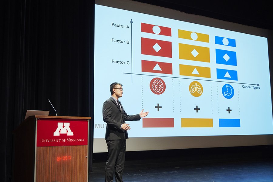 Jiuzhou presenting at 3 minute thesis competition