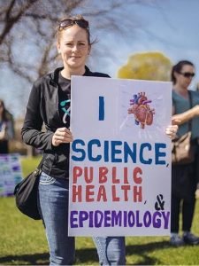 Faye at the March for Science in 2017