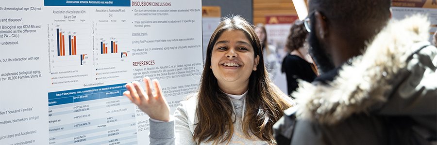 Student presenting at Research Day