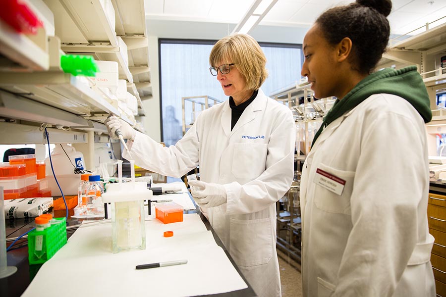 Two people in a lab